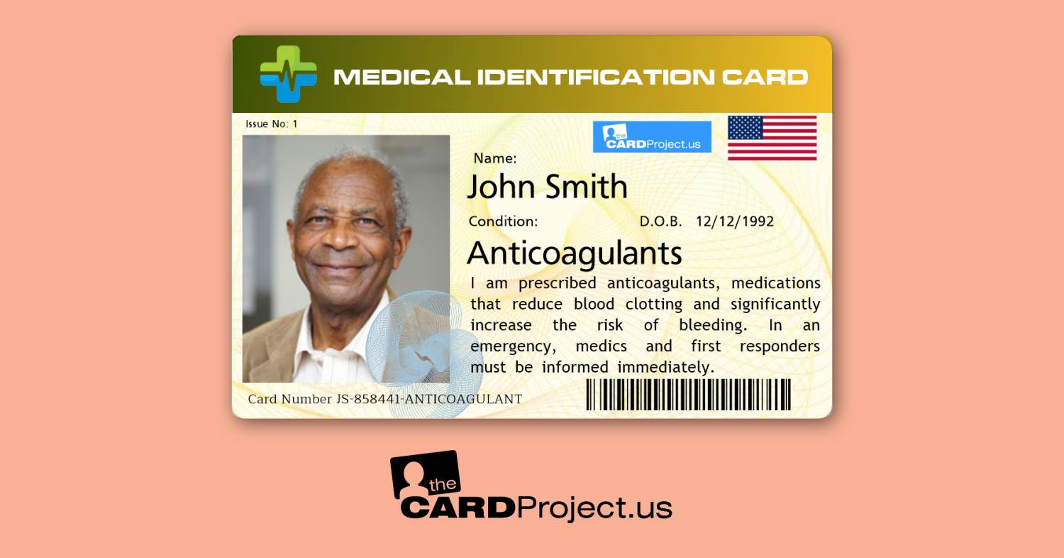 Anticoagulant Premium Medical Card (FRONT)